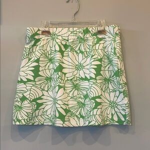 Green and white floral design  Mini Skirt